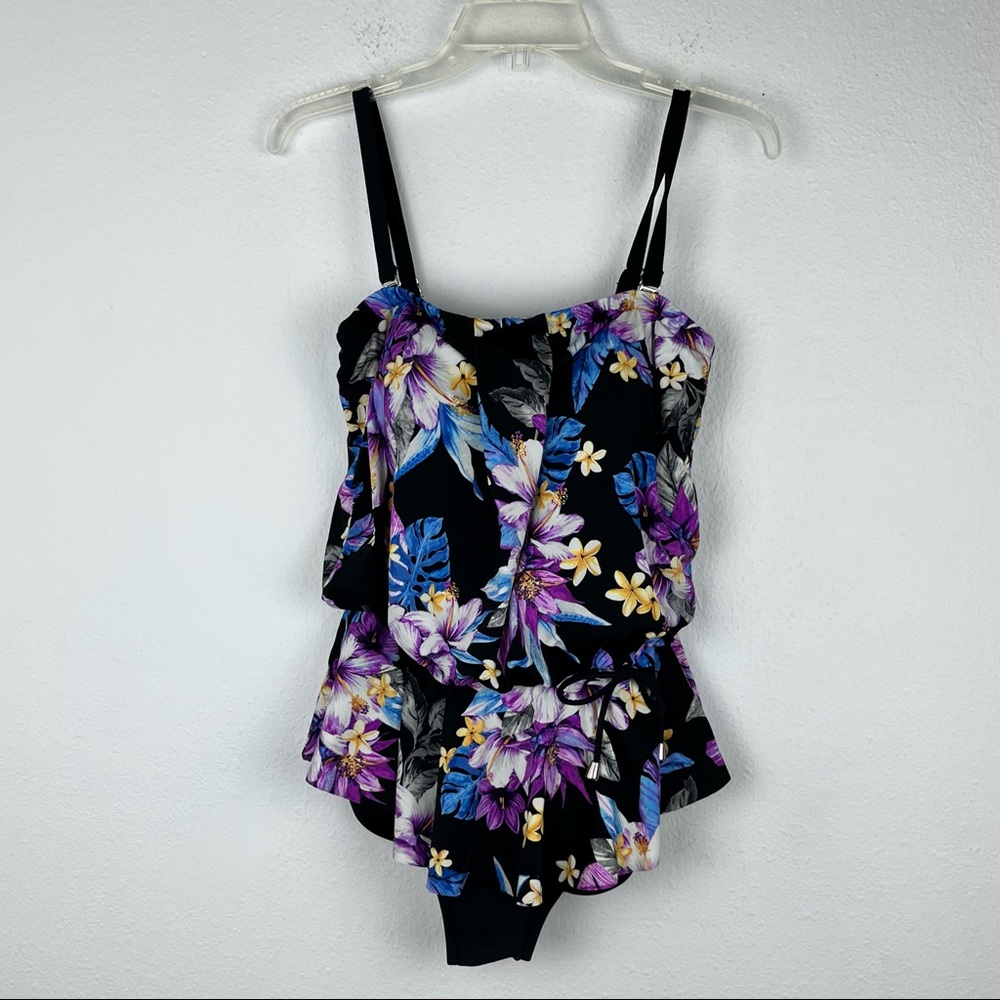 Maxine of Hollywood floral one piece swimsuit